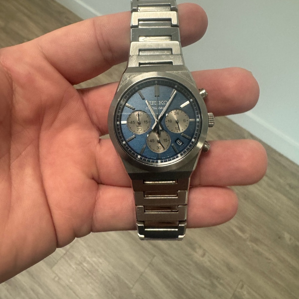 Seiko Blue and Silver Men's Watch